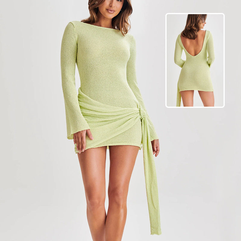 Raffungskleid – Rückenfreies Bodycon Kleid
