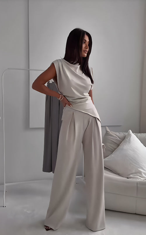 Damen Zweiteiler Elegant – High Waist Hose & Top