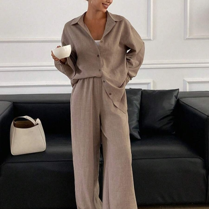 Soft Structure Set – Zweiteiler in Taupe