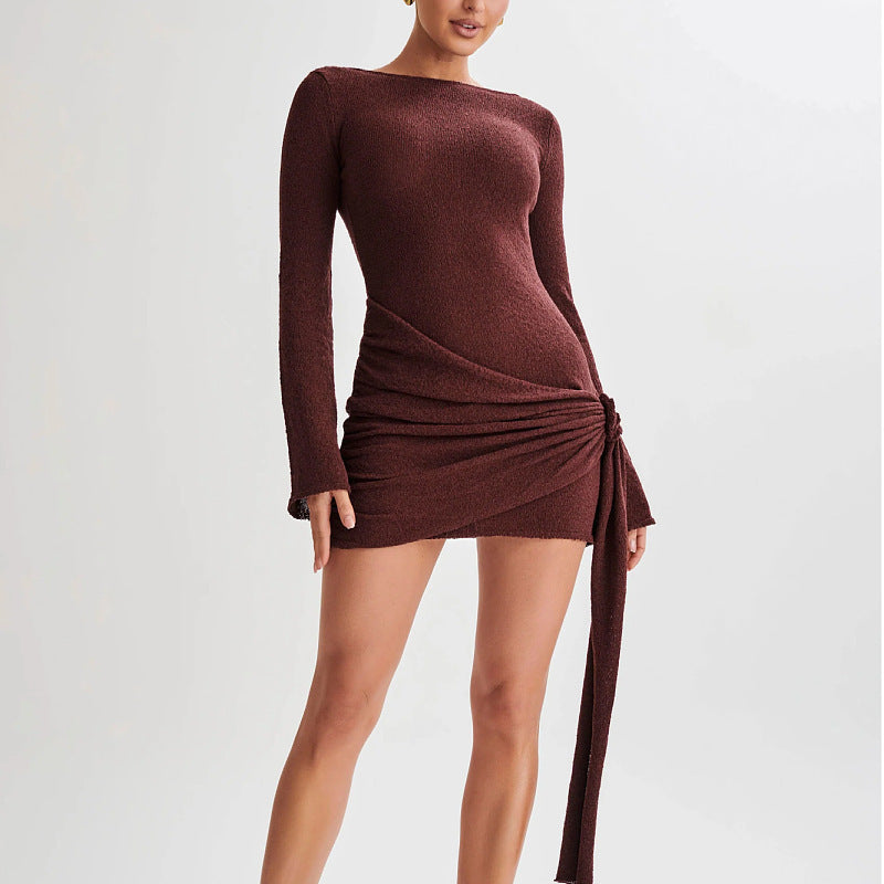 Raffungskleid – Rückenfreies Bodycon Kleid