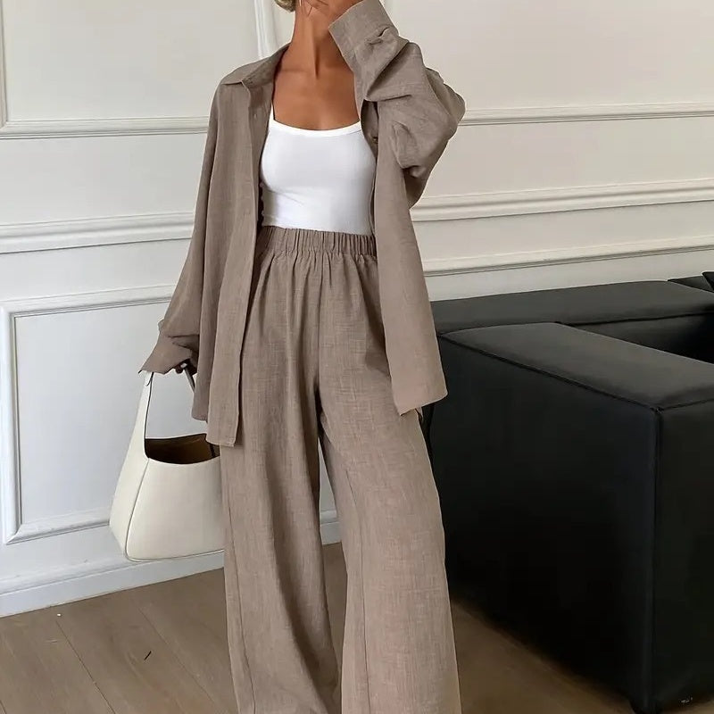 Soft Structure Set – Zweiteiler in Taupe